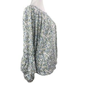Lauren Ralph Lauren Sz XL Womens Floral 3/4 Flared Sleeve Floral Blouse Top